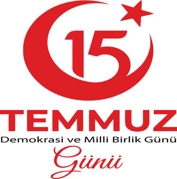 15 july democracy and national unity day turkey logo Vector