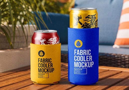 Can Cooler Sleeve Set Mockup