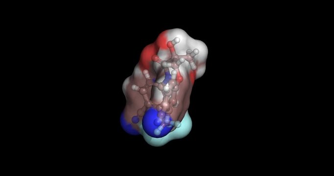 Ostarine Enobosarm, muscle building compound for bone health and tissue repair, 3D molecule spinning, 4K