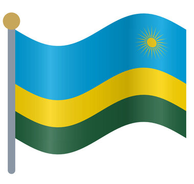 Rwanda waving flag vector