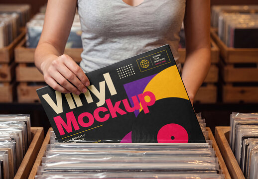Vinyl Record Cover Mockup