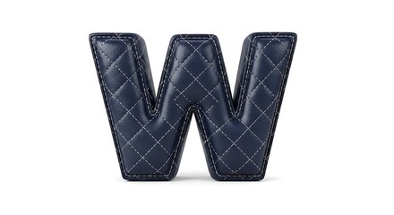Obraz premium Blue Quilted Leather 3D Capital Letter W