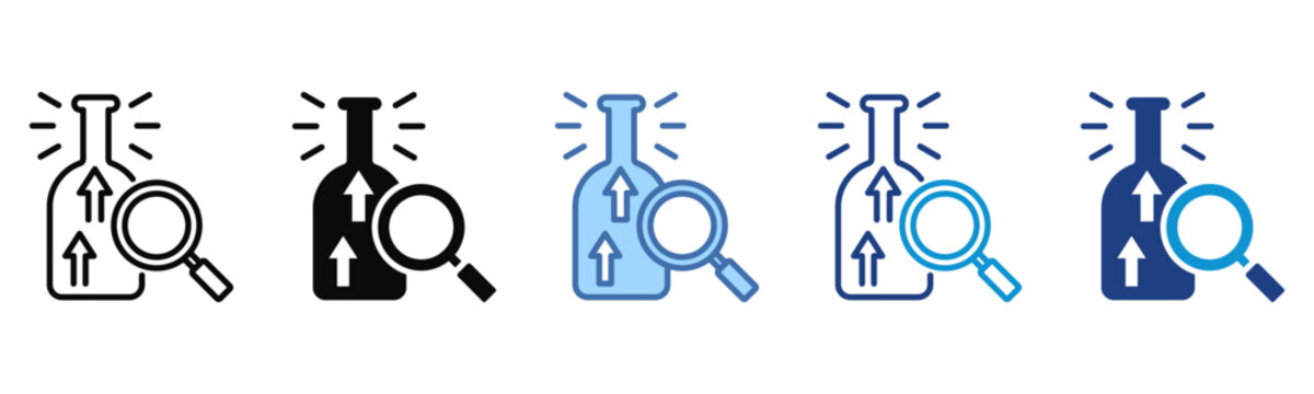Bottleneck icon set multiple style collection