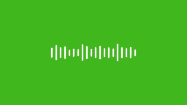 Sound wave animation isolated on black background. Audio waveform with frequency animated lines. Abstract sound wave background. Motion graphics of Digital interface