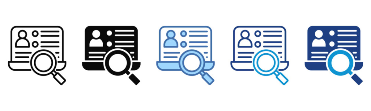 Capability Assessment icon set multiple style collection
