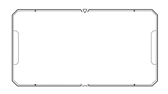 Universal Technology Line and frame Video overlay Futuristic HUD Head up display interface template with basic geometry line element, Motion graphics of technology hud
