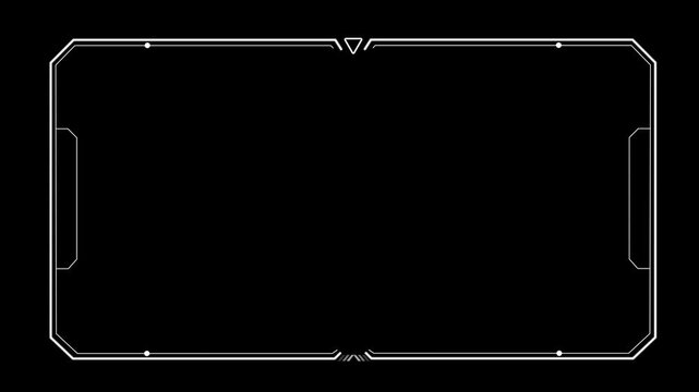 Universal Technology Line and frame Video overlay Futuristic HUD Head up display interface template with basic geometry line element, Motion graphics of technology hud