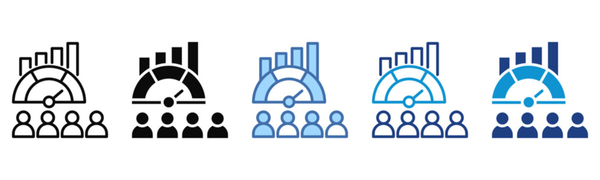 Capacity Benchmark icon set multiple style collection