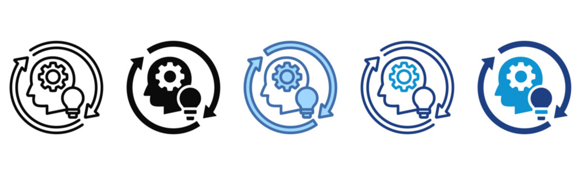 Improvement Opportunity icon set multiple style collection