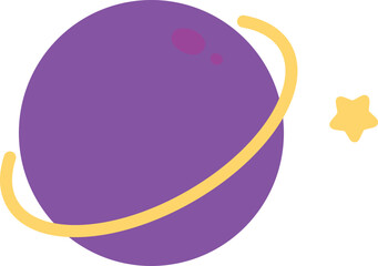 Purple planet with planetary ring © BAE