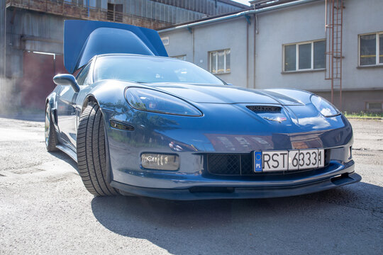 Poland, Stalowa Wola - 14th July, 2026: Corvette C6 Grand Sport. 430 KM 6.2 l ls3 2011 Sonic Blue