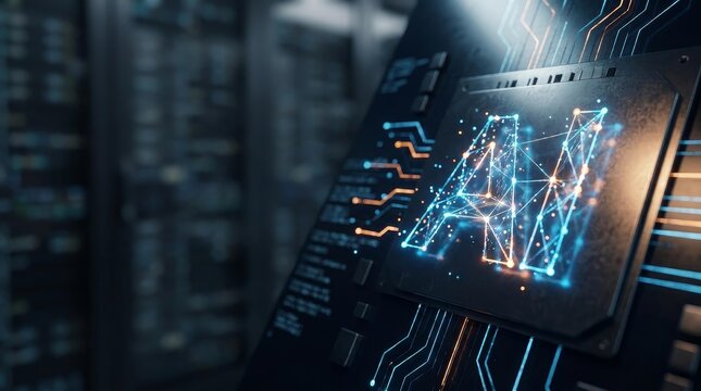Exploring Agentic AI in Data Centers, Digital Innovation, Futuristic Environment, Close-Up View