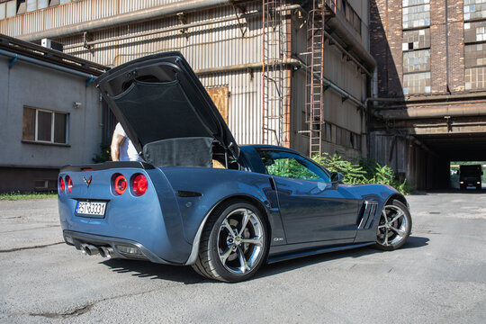 Poland, Stalowa Wola - 14th July, 2026: Corvette C6 Grand Sport. 430 KM 6.2 l ls3 2011 Sonic Blue