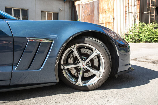 Poland, Stalowa Wola - 14th July, 2026: Corvette C6 Grand Sport. 430 KM 6.2 l ls3 2011 Sonic Blue