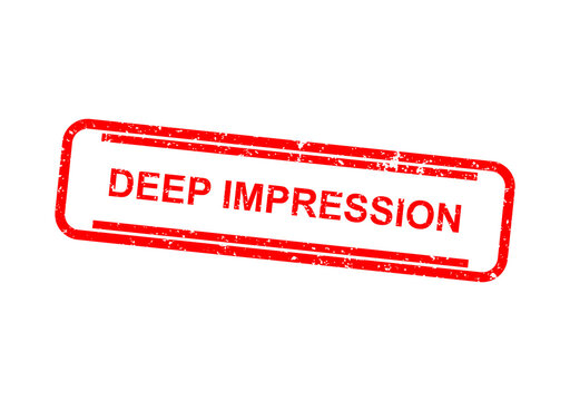 Red deep impression vintage stamp illustration