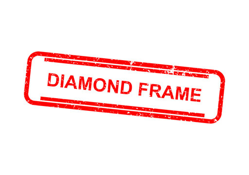 Red diamond frame stamp with text placeholder illustration
