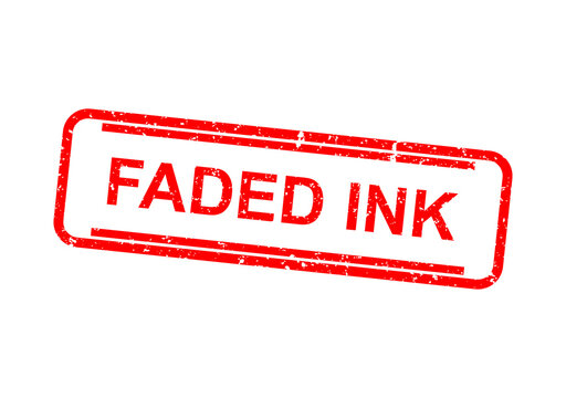 Red faded ink stamp with faded ink label illustration