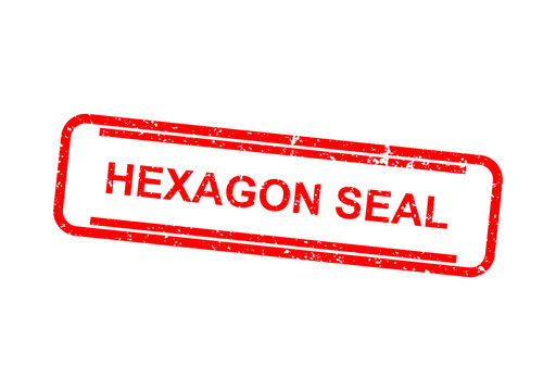 Red hexagon seal stamp with official text illustration