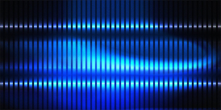 Dark vertical line texture with vibrant blue light glow in center focus.