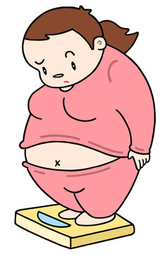 健康管理のイラスト - 肥満・体重増加・太りすぎ