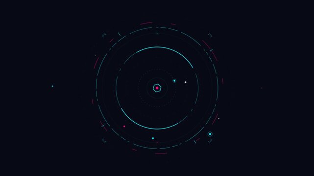 Futuristic Circular Data Visualization For Video Preview.