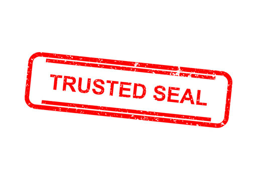 Red trusted seal stamp with official certification text illustration
