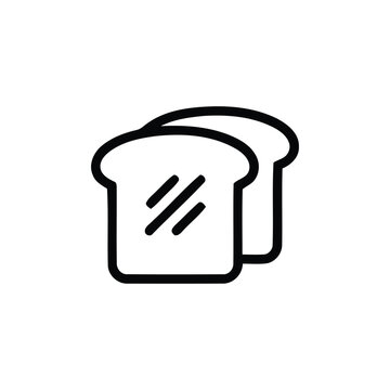 Bread slices line icon with jam simple black and white design