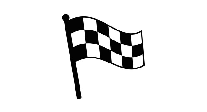 A black and white checkered flag icon representing a finish line