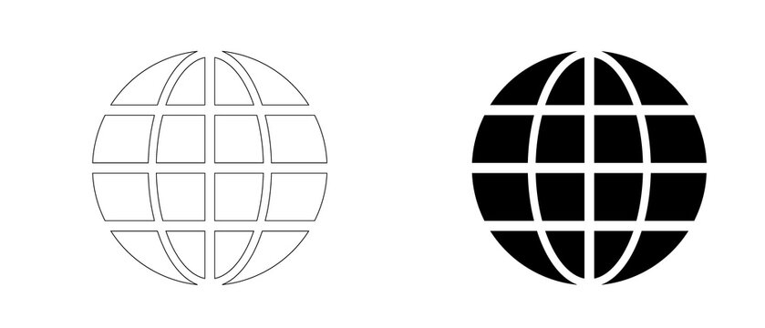 Globe World Grid Icon Set
