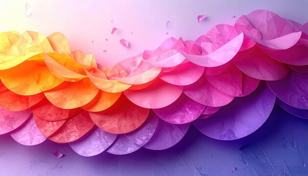 Colorful Petal Cascade - A Vibrant Gradient of Floral Beauty.