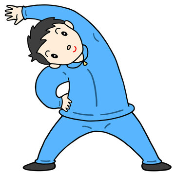 健康管理のイラスト - ストレッチ・有酸素運動・柔軟体操