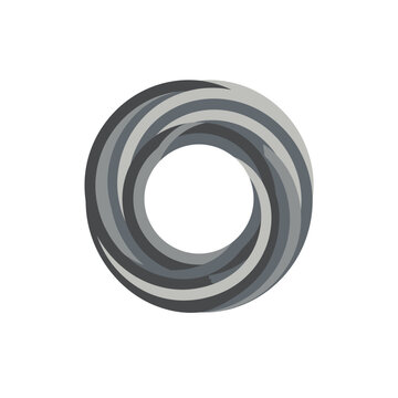 Abstract swirling circular vortex spiral logo icon.