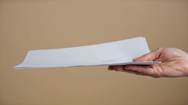 A dark-skinned hand passes a stack of white papers to a light-skinned hand against a neutral background, illustrating a smooth transfer of documents or information between two people.