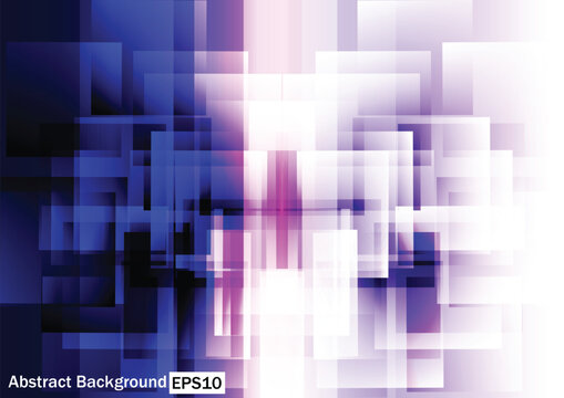 Abstract Geometric Blue and Magenta Vector Background. Overlapping Transparent Rectangles Technology Design. illustration vector design