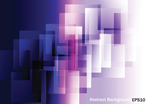 Abstract Geometric Blue and Magenta Vector Background. Overlapping Transparent Rectangles Technology Design. illustration vector design