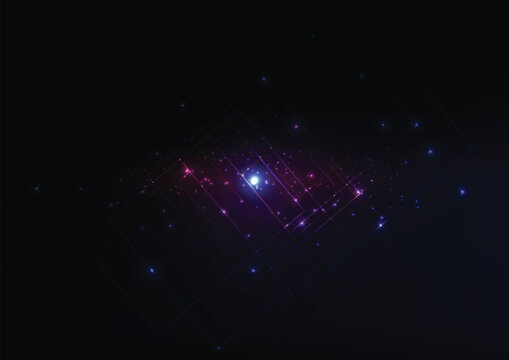 Futuristic cyber space background featuring dynamic neon light streaks and abstract glowing lines for creative digital projects.