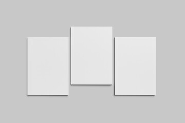 Fototapeta premium Blank Book Cover Mockup with Pen on Gray Background