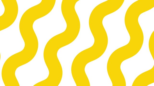 Yellow wavy lines motion background. Abstract vertical wave pattern animation loop.