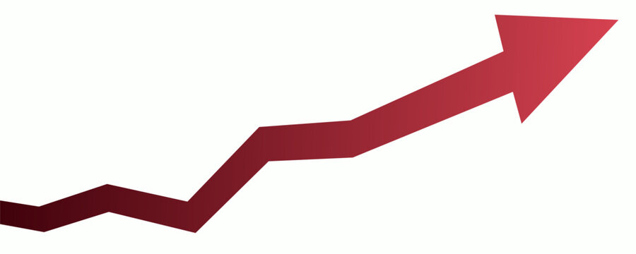 Red chart arrow path with point dots for bear market or financial loss in business, forex market, stocks banner template in transparent background eps 10