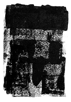 High-resolution PNG asset featuring wet black lino printing ink rolled onto paper with a brayer.