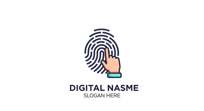 Digital nasme logo depicting a fingerprint and hand interaction with a tech-based design