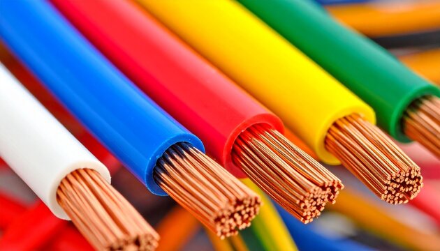 Cut multi‑core cable with colored wires exposed&hellip;