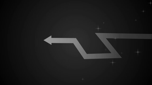 Dark abstract background with a zigzag arrow pointing left subtle radial gradient minimal modern design animation