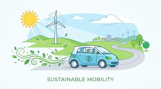 electric vehicle illustration 
