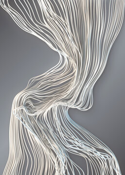 Flowing White Threads 3D Parametric Design