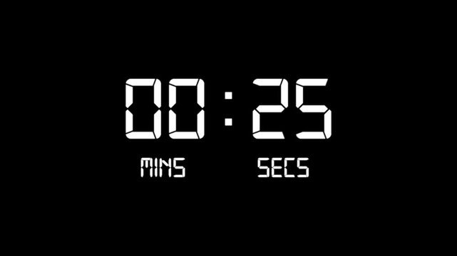 Minimal countdown timer animation from 30 to 0 seconds. 60 seconds countdown, Modern flat design with animation. High quality 4K video.