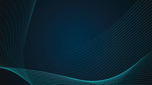 A dark blue background with a pattern of wavy, curving lines arranged in a simple, orderly manner, creating depth and empty space.