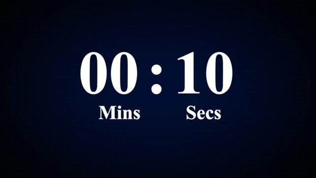 Minimal countdown timer animation from 15 to 0 seconds. 60 seconds countdown, Modern flat design with animation. High quality 4K video.