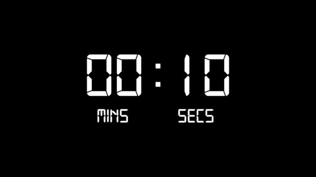 Minimal countdown timer animation from 15 to 0 seconds. 60 seconds countdown, Modern flat design with animation. High quality 4K video.
