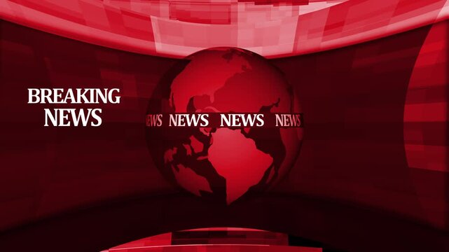 Digital breaking news studio background animation